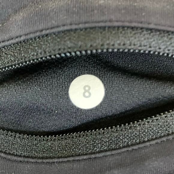 Lululemon Pink Black Rose Print Cropped Ankle Leggings Size 8 - Picture 4 of 5